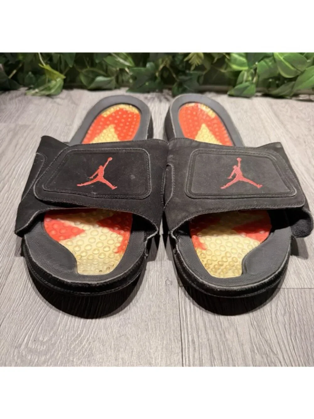 Jordan Hydro Slides Retro 6 Infrared Mens Size 13 Slippers 630752-060 Black